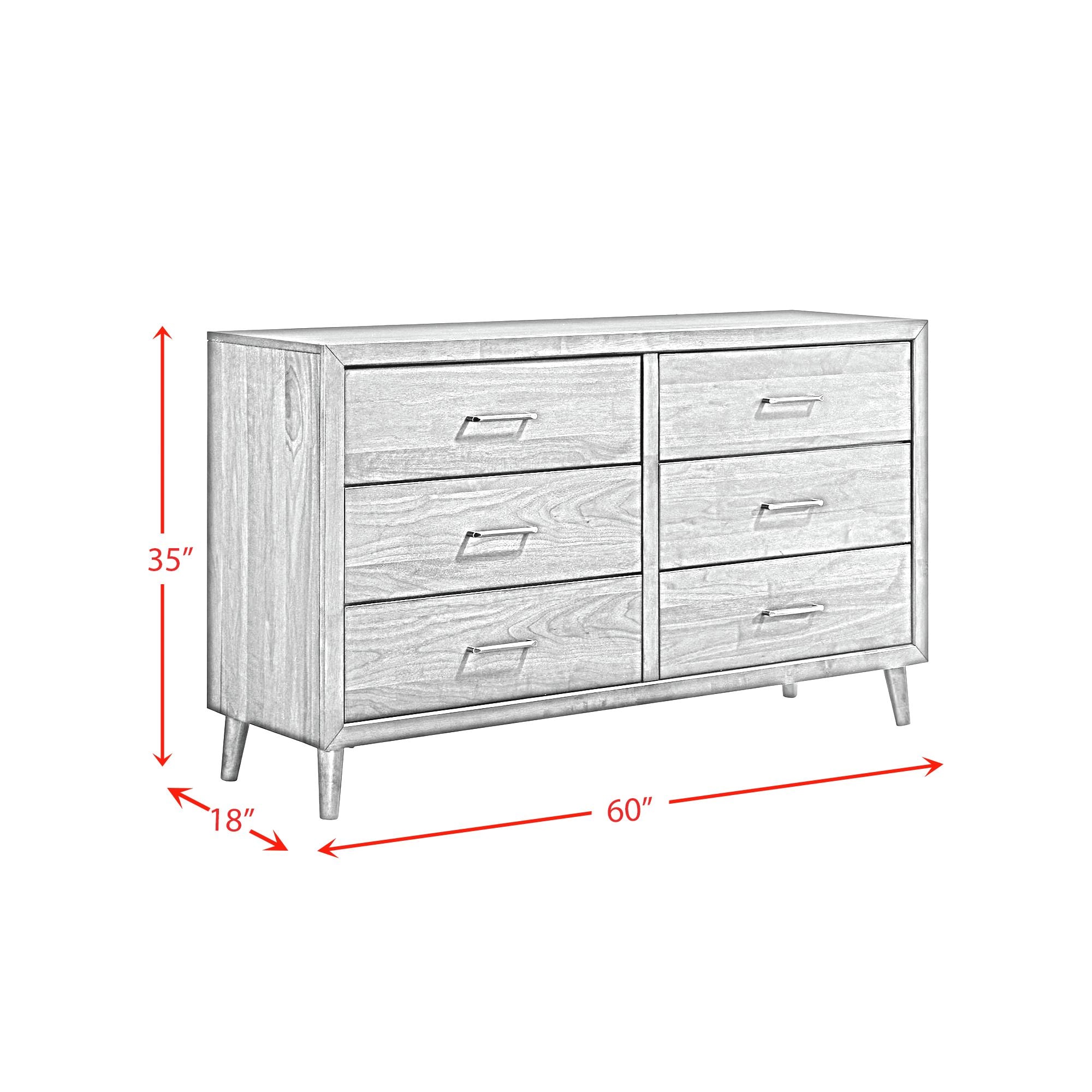 Elements International Malibu 6-Drawer Dresser