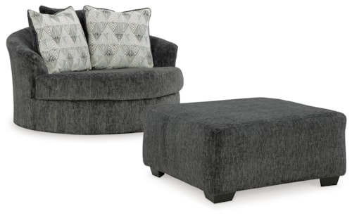 Oversized Swivel Chair And Ottoman