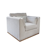 Transitional Arm Chair with Almond Fabric