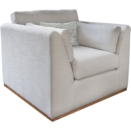 Transitional Arm Chair with Almond Fabric