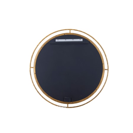 Round Mirror with Gold Ringed Frame