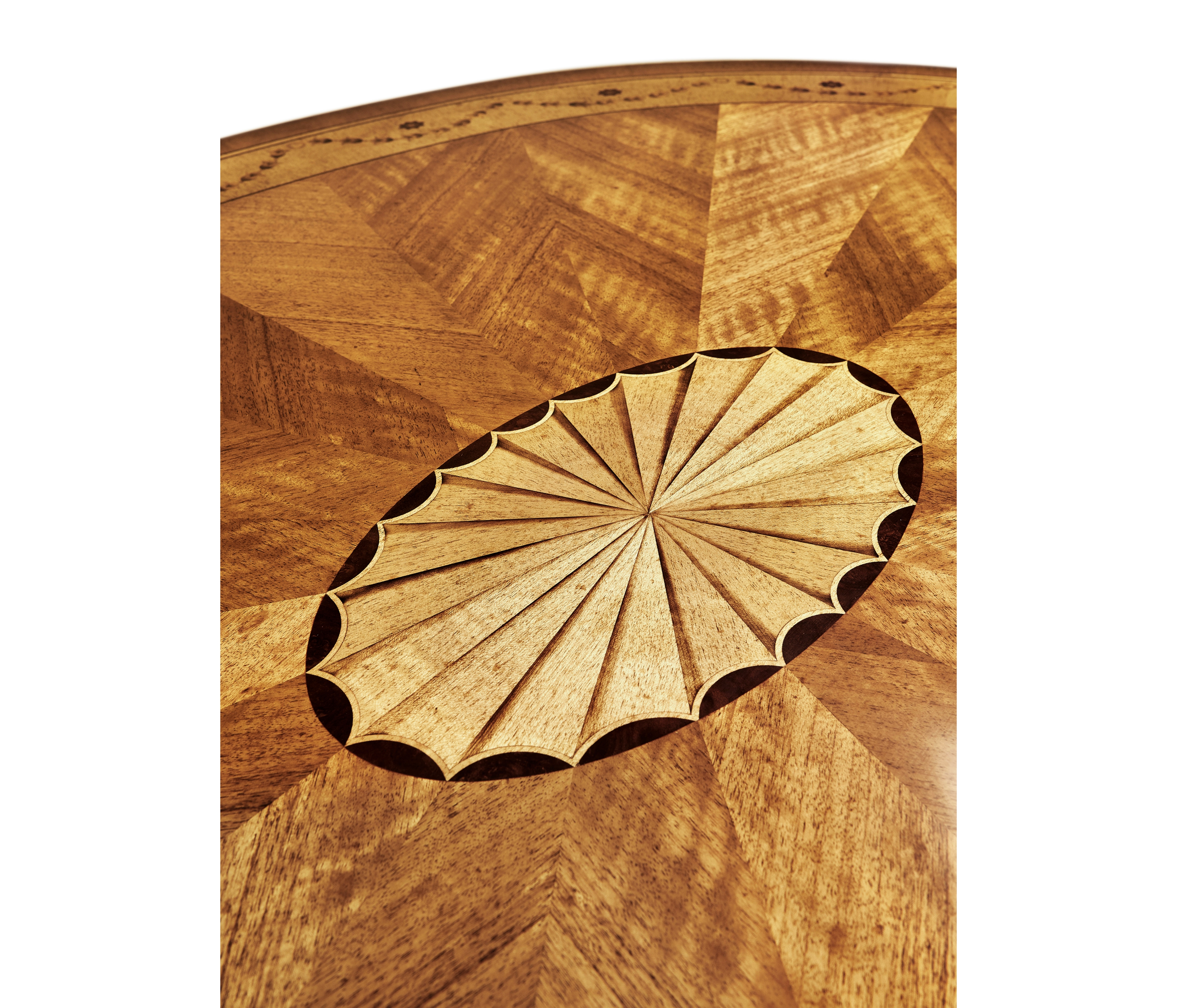 Jonathan Charles JC Traditional Sheraton Satinwood Oval Coffee Table