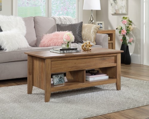 Farmhouse Lift-Top Coffee Table with Lower Shelf Storage