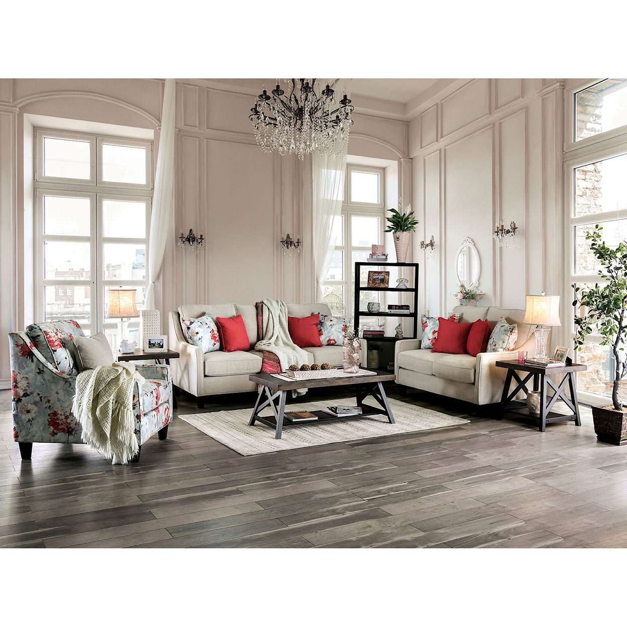 Furniture of America Nadene Sofa and Loveseat Set