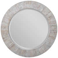 Repose Whitewash Round Mirror