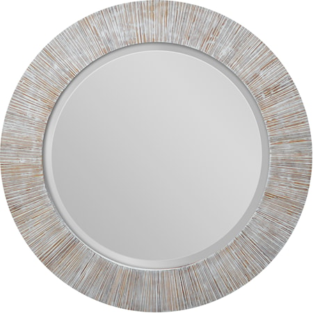 Repose Whitewash Round Mirror