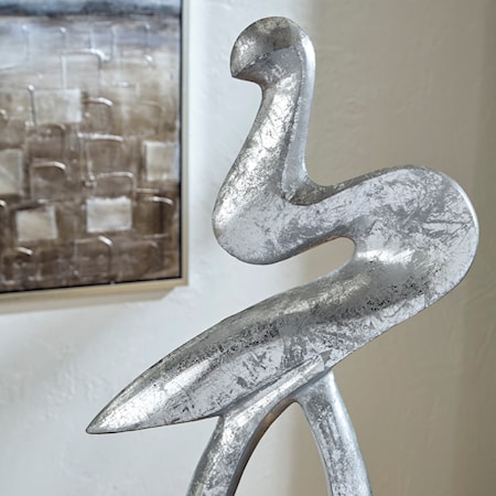 Devri Silver Finish/Black Sculpture