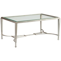 Sangiovese Small Rectangular Cocktail Table with Glass Top
