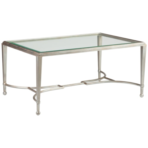 Sangiovese Small Rectangular Cocktail Table with Glass Top