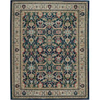 8'11" x 11'10" Navy/Multicolor Rectangle Rug