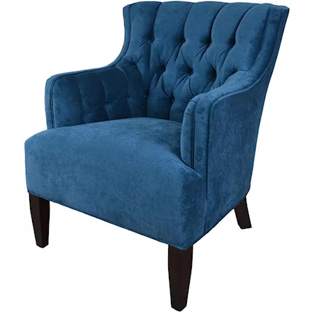 Transitional Wing Chair with Button-Tufted Back