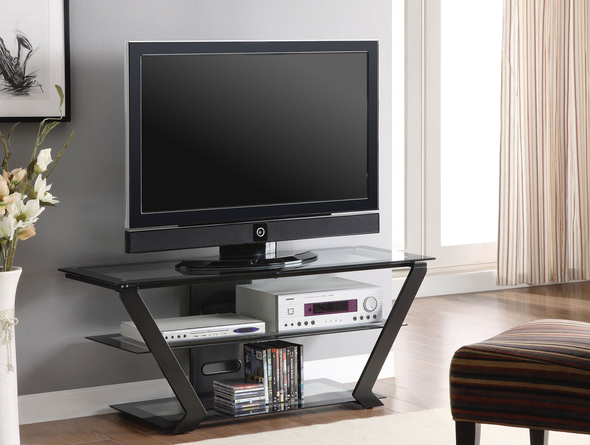 Donlyn 2-tier 50" TV Stand w/ Glass Shelves