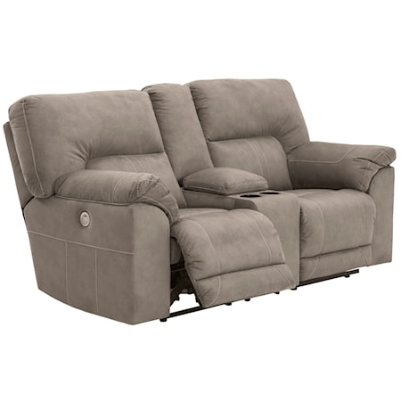 Double Reclining Power Loveseat with Console