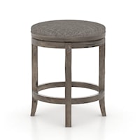 Farmhouse Upholstered Swivel Counter Stool