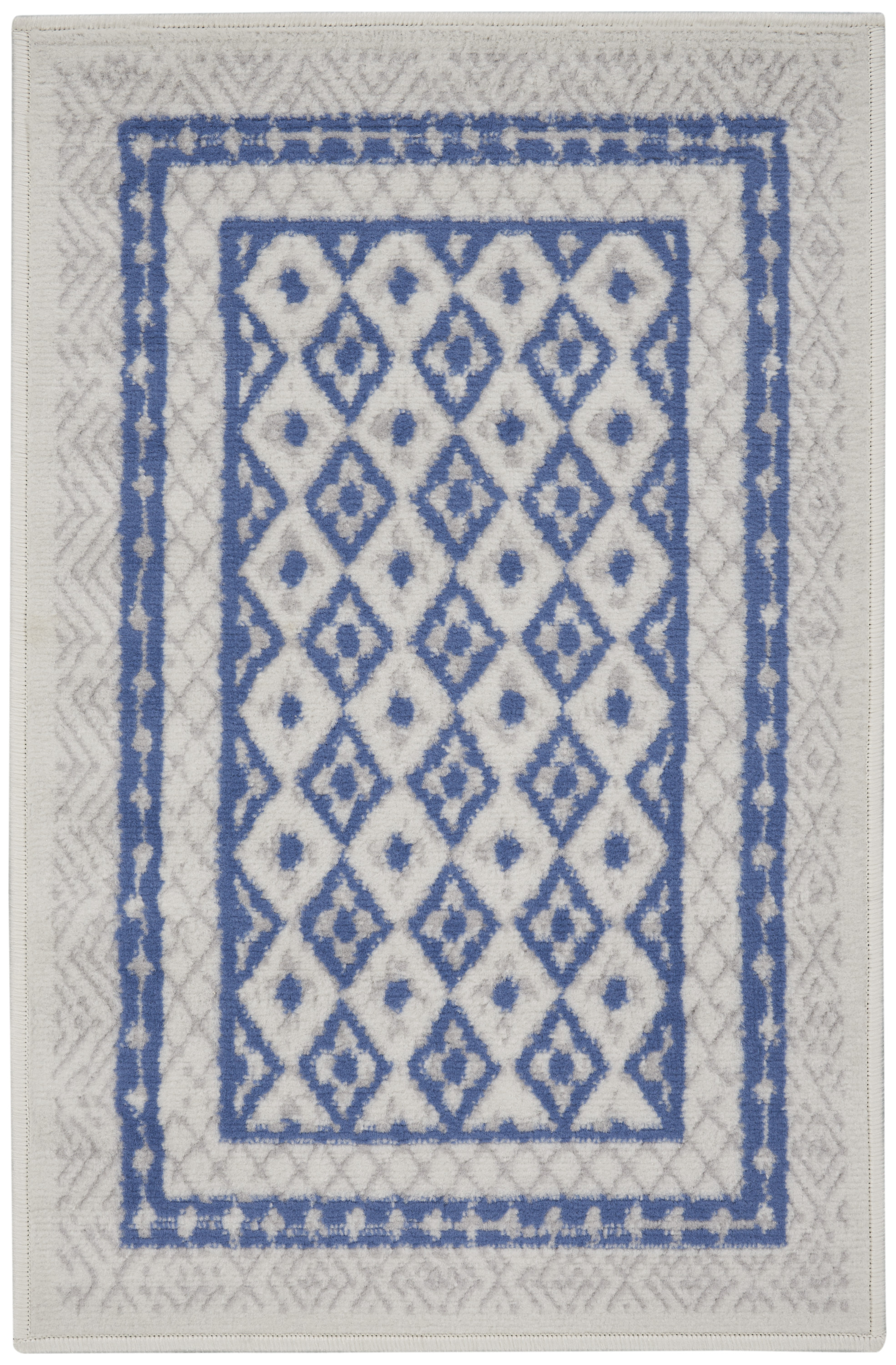 2' x 3' Ivory Blue Rectangle Rug