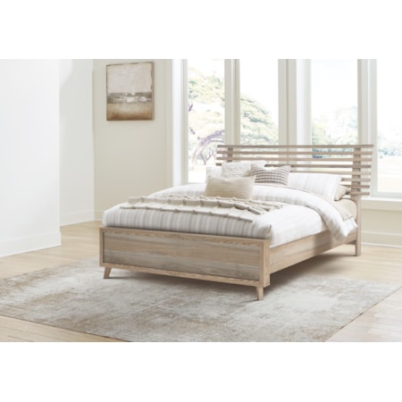 Queen Slat Panel Bed