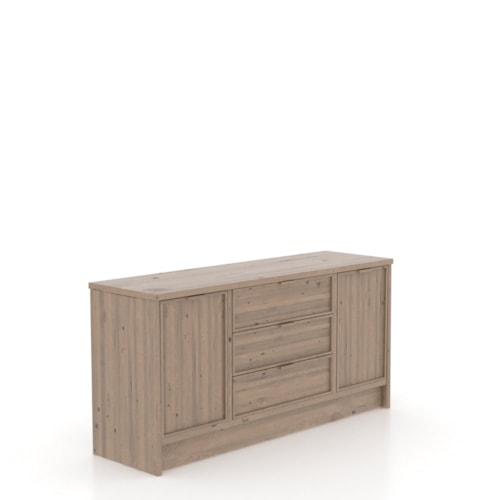 Industrial Customizable 2-Door Buffet with Interior Shelving