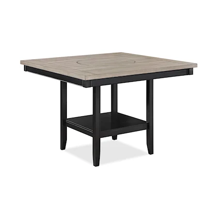 Fulton Contemporary Counter Height Dining Table with Lazy Susan