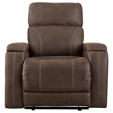 Contemporary Power Recliner with Adjustable Headrest and Built-In USB Charger