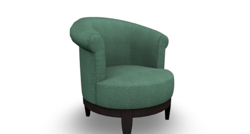 Chic Attica Swivel Chair with Traditional Rolled Chair Back