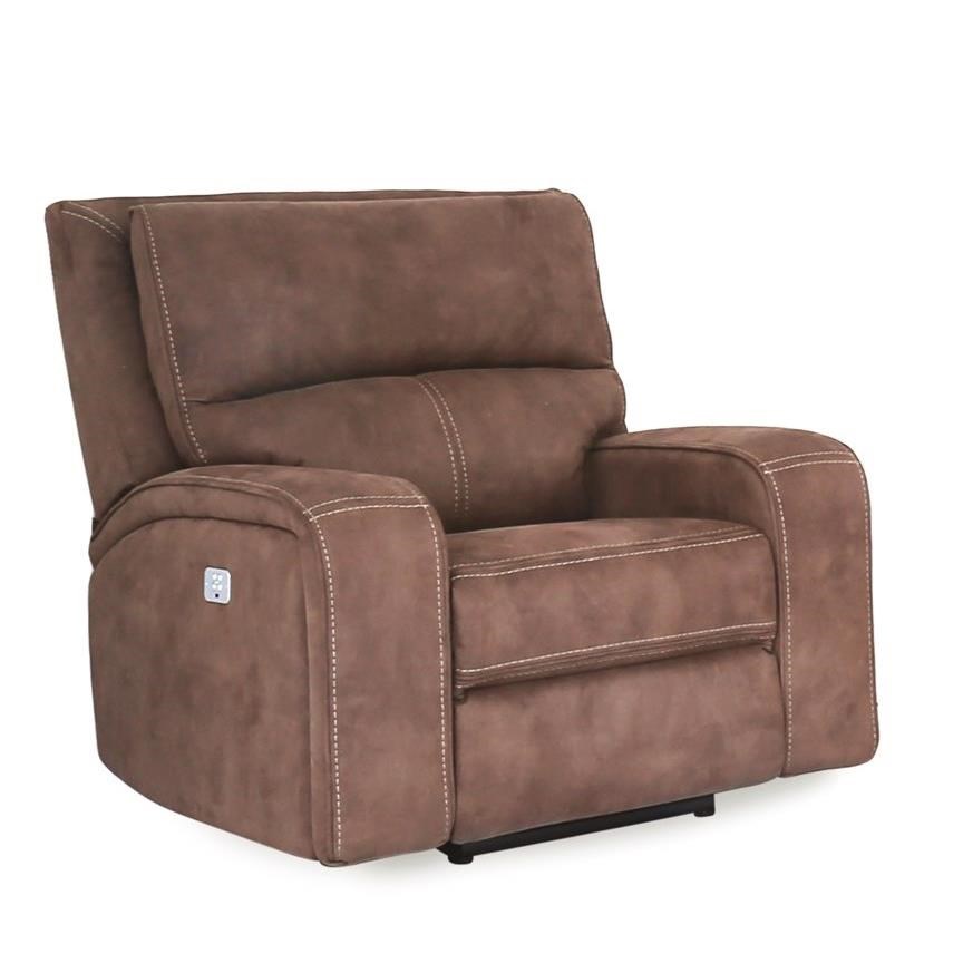 Contemporary Power Recliner with Power Headrest and USB Port