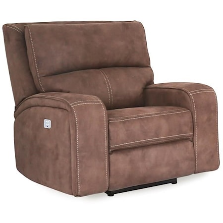 Contemporary Power Recliner with Power Headrest and USB Port