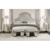 Transitional 5-Piece Bedroom Set with Benches