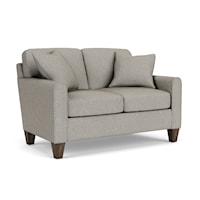 Contemporary Loveseat with Mailbox Arms