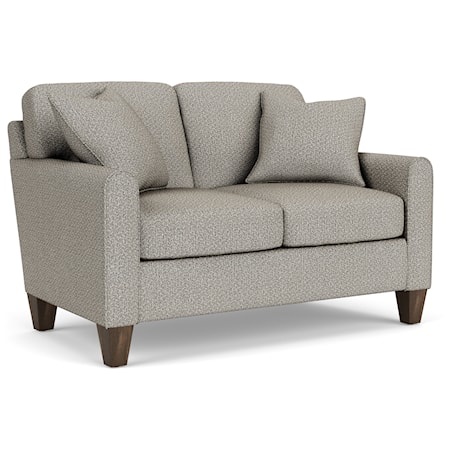 Contemporary Loveseat with Mailbox Arms