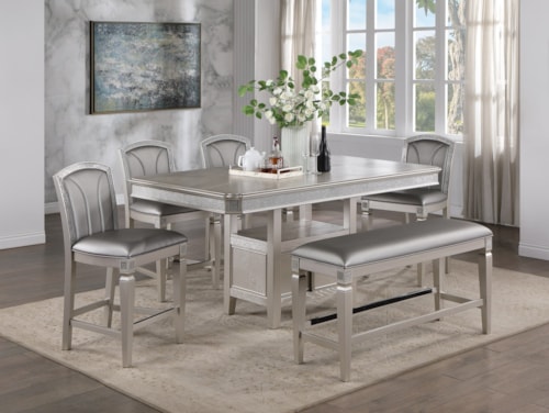 Glam 6-Piece Counter-Height Dining Set