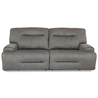 Casual Dual Power Reclining Sofa with Power Headrests