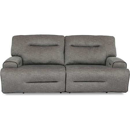 Casual Dual Power Reclining Sofa with Power Headrests