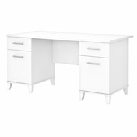 Somerset 60W Office Desk with Drawers in White
