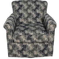 Transitional Swivel Chair with Rolled Back