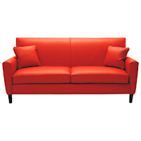 2 Seater Contemporary Sofa with Track Arms, Tapered Legs, and Welt Cords