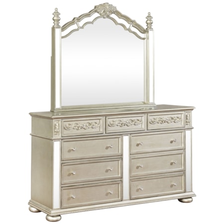 Heidi 9-drawer Dresser w/ Mirror