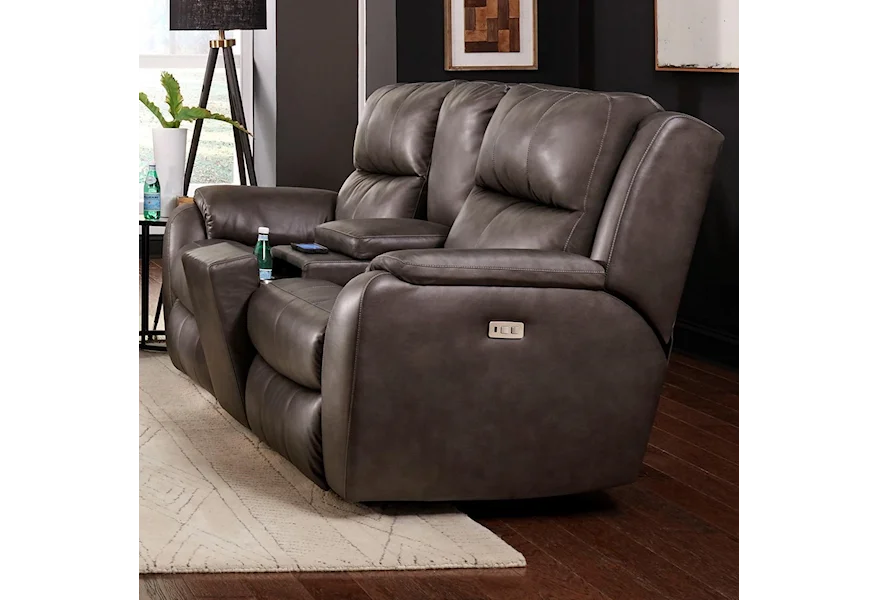 Marquis Pwr Headrest Loveseat w/ Console by Southern Motion at Esprit Decor Home Furnishings