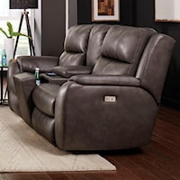 Power Headrest Loveseat with Console & Hidden Cupholders