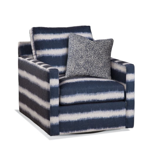Contemporary Swivel Chair with Track Arms