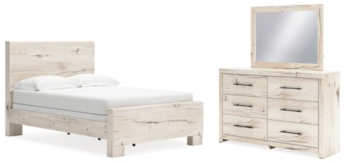 Full Panel Bed, Dresser And Mirror