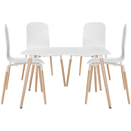 Dining Chairs and Table Wood Set of 5