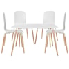 Modway Stack Dining Chairs and Table Wood Set of 5