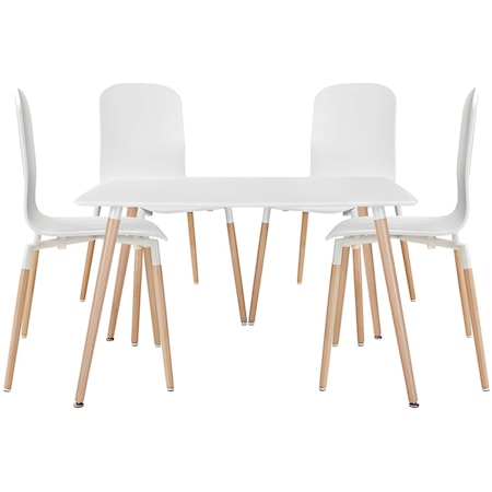Dining Chairs and Table Wood Set of 5