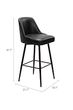 Zuo Keppel Collection Transitional Swivel Barstool