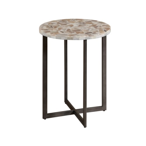 Transitional Terrazo Accent Table