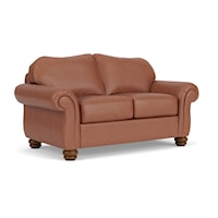Traditional Loveseat with Rolled Armrests