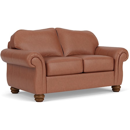 Traditional Loveseat with Rolled Armrests