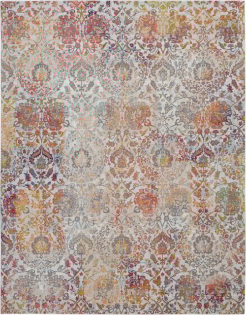 8'10" x 11'10" Ivory/Orange Rectangle Rug