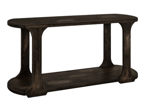 Modern Rustic Sofa Table with Open Storage Area