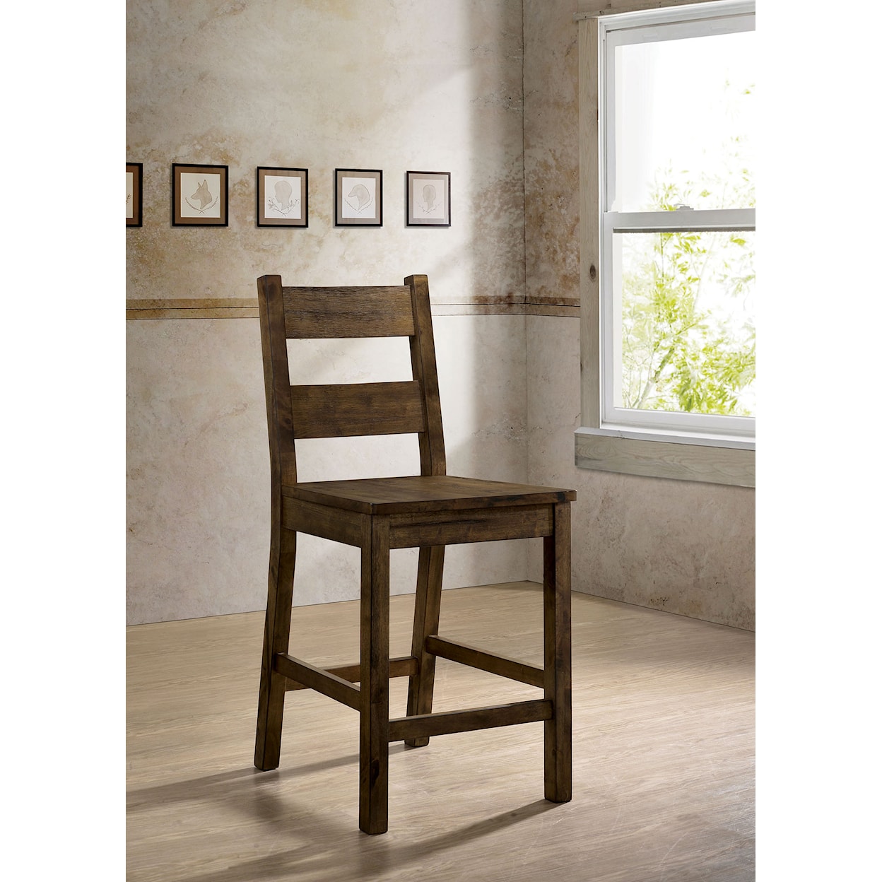 Furniture of America Kristen Counter Height Side Chair-Set of 2